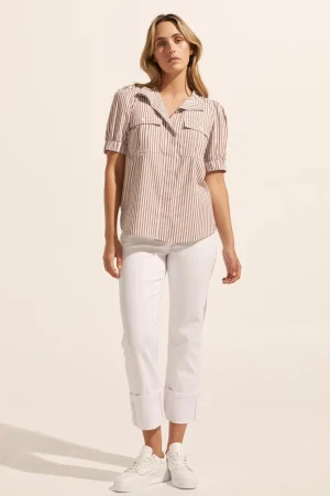 Cheap zoe kratzmann Allot Top-Mocha Stripe