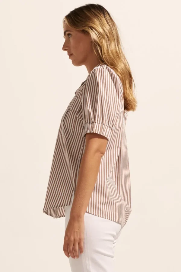 Cheap zoe kratzmann Allot Top-Mocha Stripe