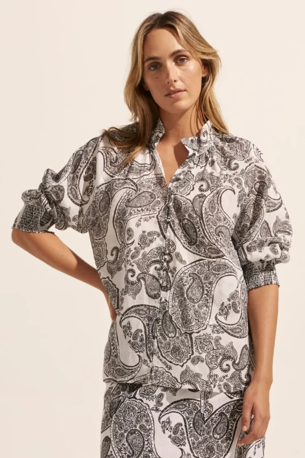 Best zoe kratzmann Carousel Top-Black Paisley