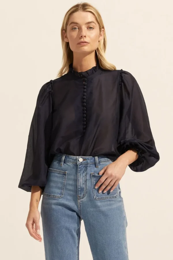 Best Sale zoe kratzmann Context Top-Indigo