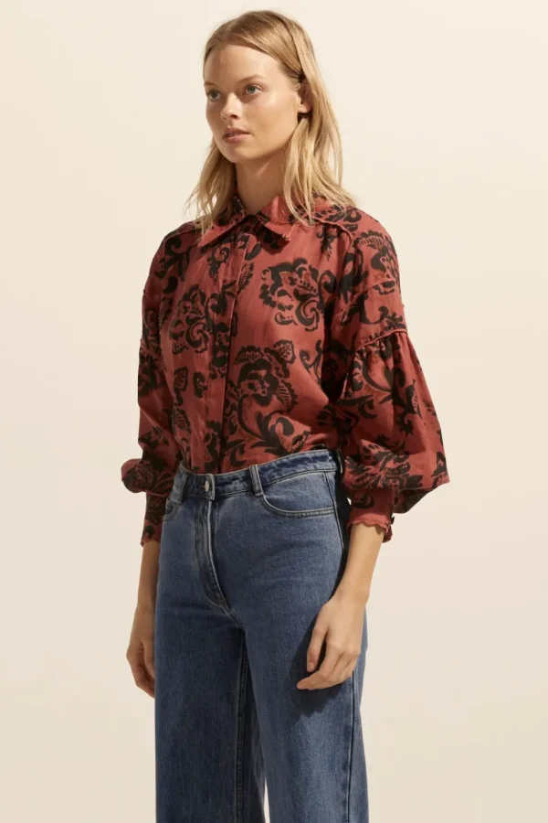 Flash Sale zoe kratzmann Dash Top-Clay Floral