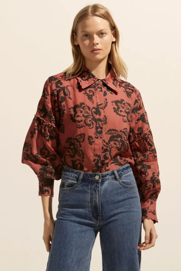 Flash Sale zoe kratzmann Dash Top-Clay Floral