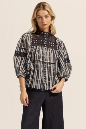 Fashion zoe kratzmann Dedicate Top-Indigo Check