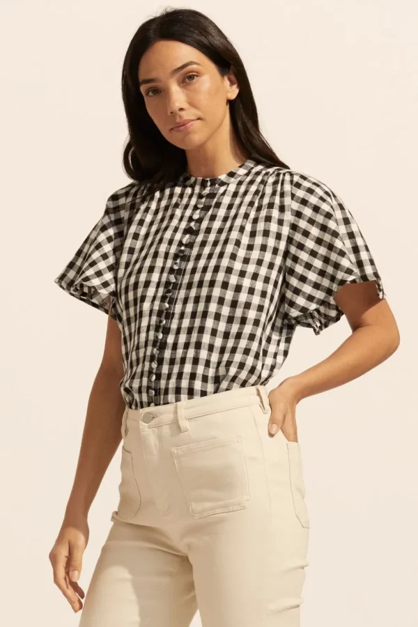 Cheap zoe kratzmann Essence Top-Black Check