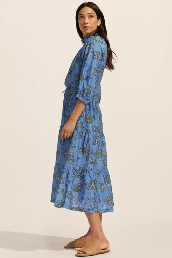 Online zoe kratzmann Field Dress-Azure Botanic