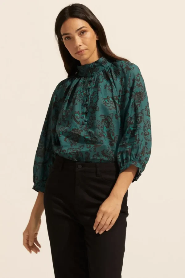 Cheap zoe kratzmann Fuse Top-Green Floral