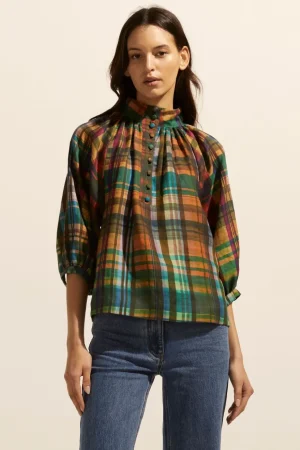 Best Sale zoe kratzmann Fuse Top-Kaleidoscope Check