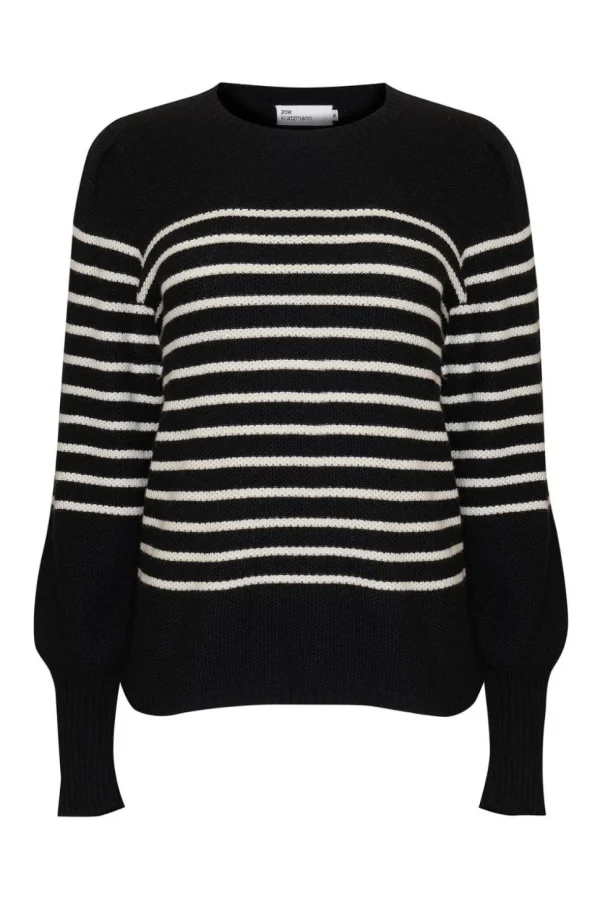 Clearance zoe kratzmann Gather Knit-Black/Stone Stripe