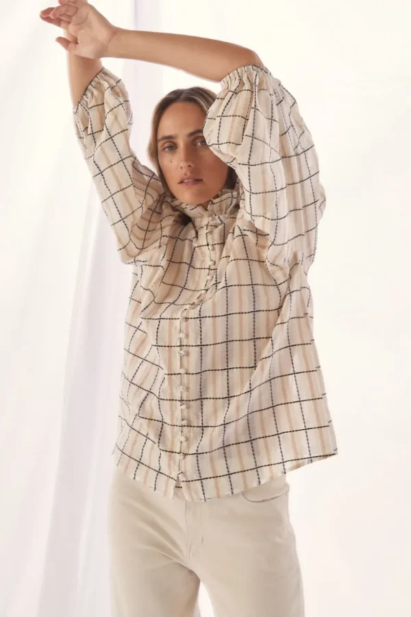 Best zoe kratzmann Grant Top-Ivory Check