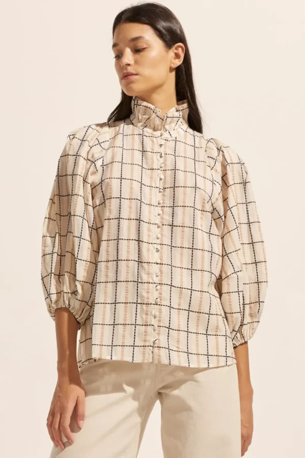 Best zoe kratzmann Grant Top-Ivory Check