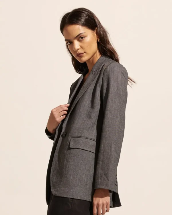 Shop zoe kratzmann Index Jacket-Charcoal Mini