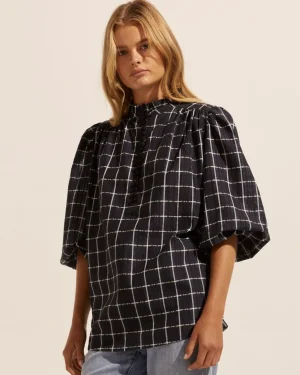 Cheap zoe kratzmann Lilt Top-Black Check