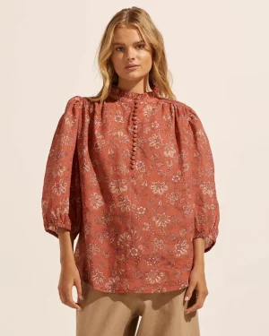 Store zoe kratzmann Lilt Top-Rust Paisley