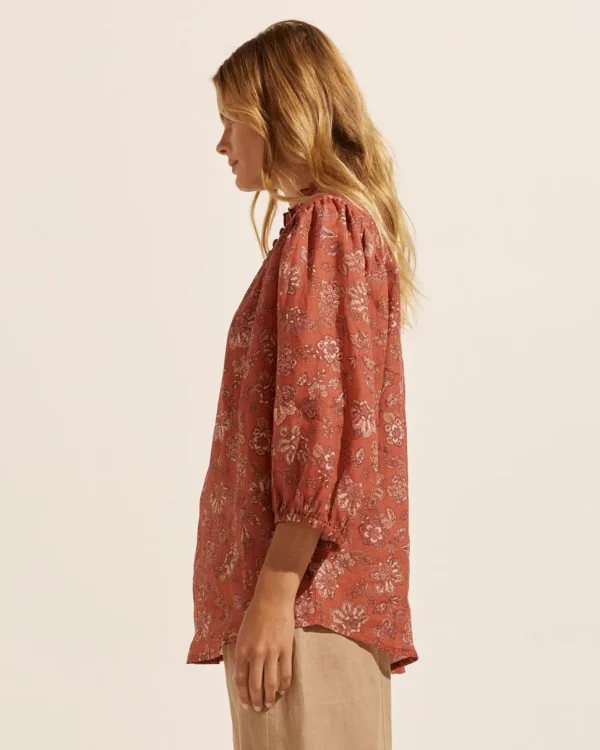 Store zoe kratzmann Lilt Top-Rust Paisley