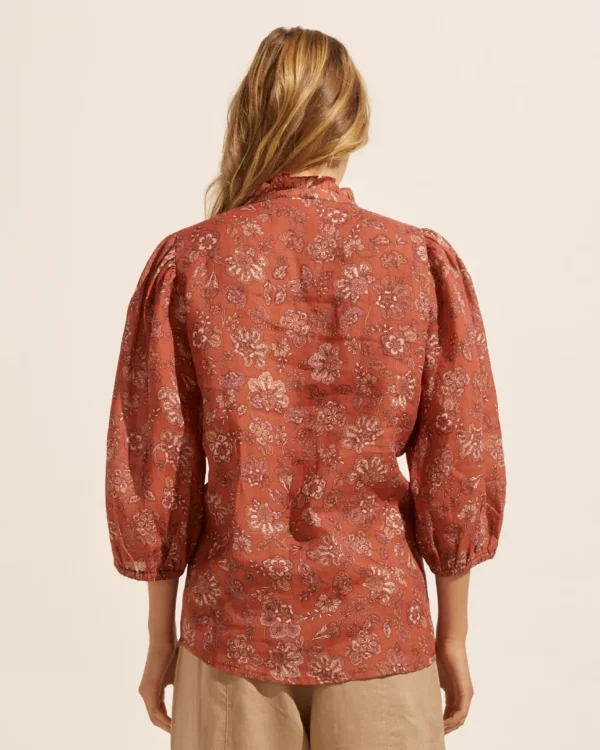 Store zoe kratzmann Lilt Top-Rust Paisley