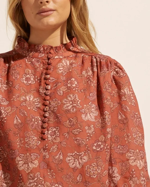 Store zoe kratzmann Lilt Top-Rust Paisley