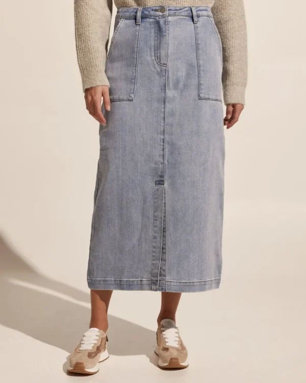 New zoe kratzmann Loft Skirt-Washed Denim