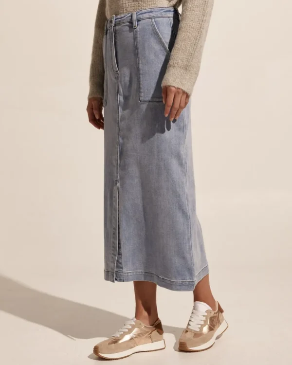 New zoe kratzmann Loft Skirt-Washed Denim