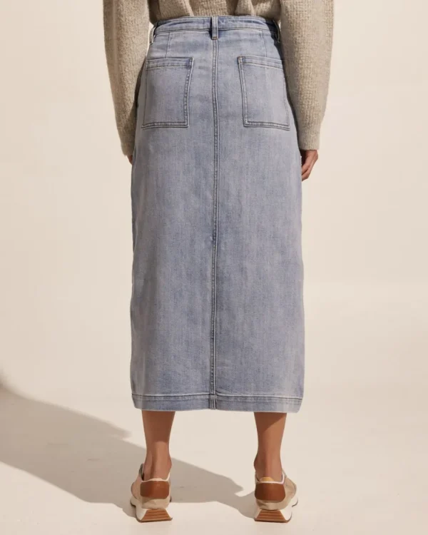 New zoe kratzmann Loft Skirt-Washed Denim