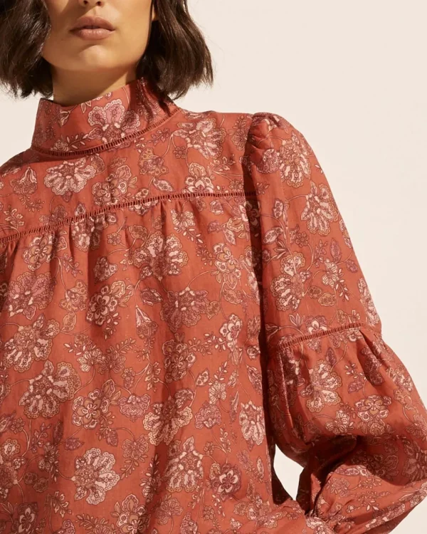 New zoe kratzmann Pace Top-Rust Paisley