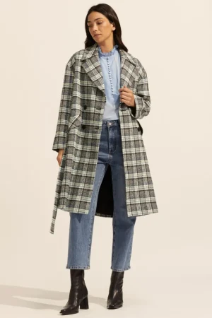 Discount zoe kratzmann Pillar Coat-Green Check