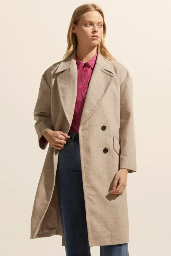 Cheap zoe kratzmann Pillar Coat-Stone Mini Check