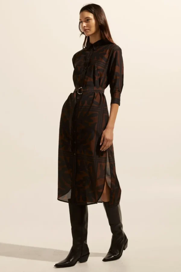 Hot zoe kratzmann Pinpoint Dress-Choc Frond