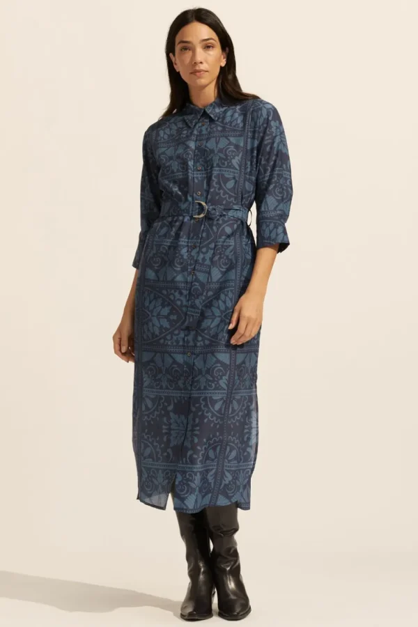 Fashion zoe kratzmann Pinpoint Dress-Indigo Mosaic