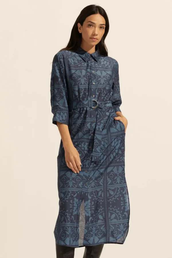 Fashion zoe kratzmann Pinpoint Dress-Indigo Mosaic