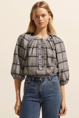 Flash Sale zoe kratzmann Refine Top-Ink/Porcelain Check