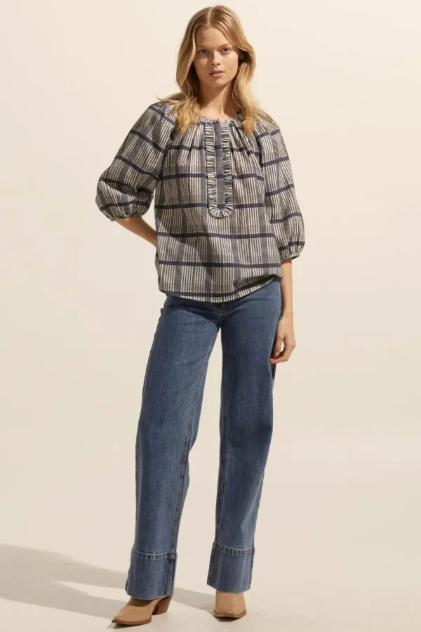 Flash Sale zoe kratzmann Refine Top-Ink/Porcelain Check