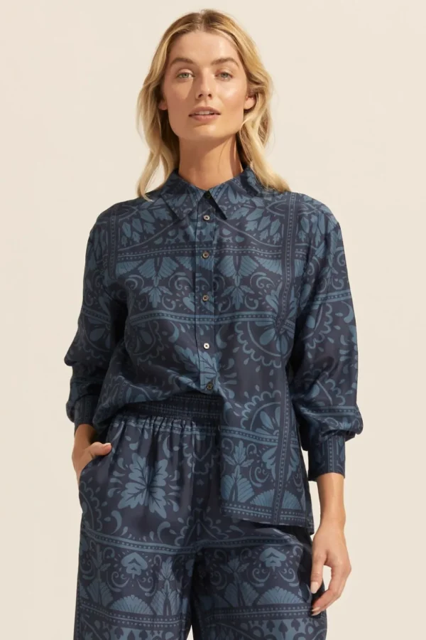 Online zoe kratzmann Reflex Top-Indigo Mosaic