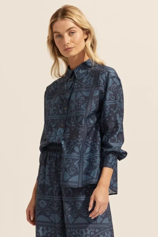 Online zoe kratzmann Reflex Top-Indigo Mosaic