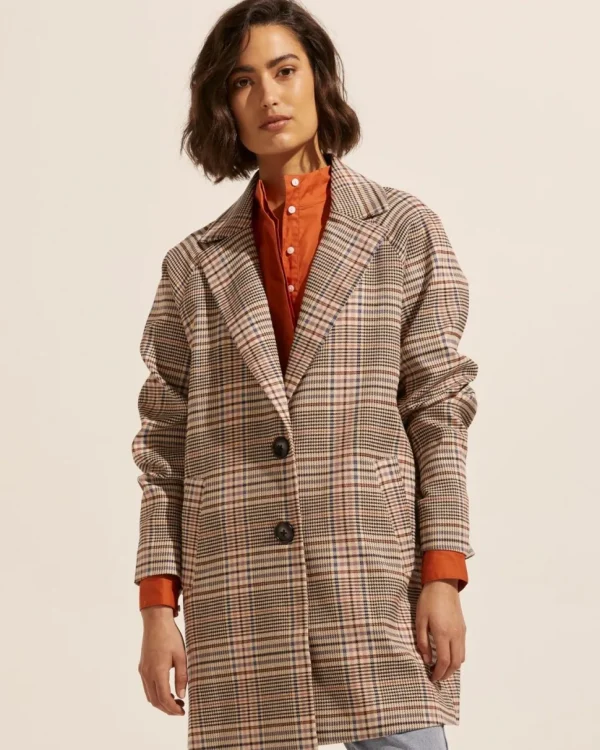 New zoe kratzmann Transit Coat-Musk Check