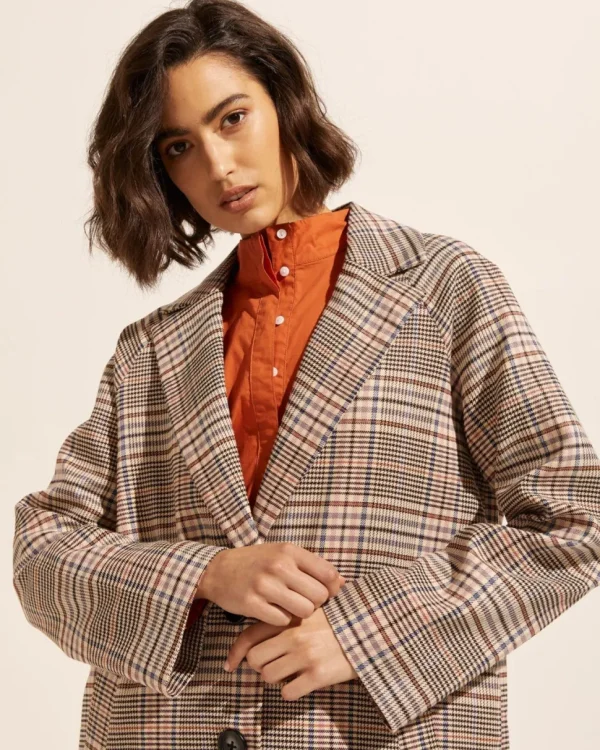 New zoe kratzmann Transit Coat-Musk Check