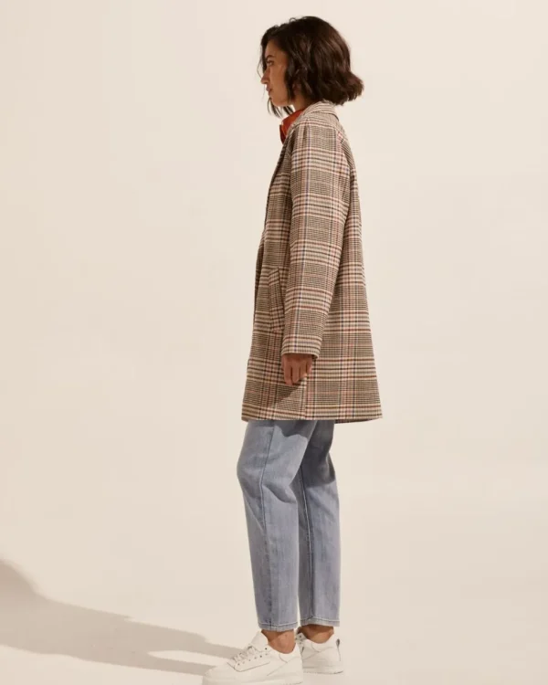 New zoe kratzmann Transit Coat-Musk Check