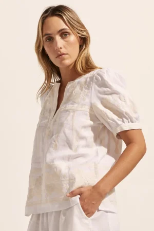 Flash Sale zoe kratzmann Venture Top-Porcelain Embroid