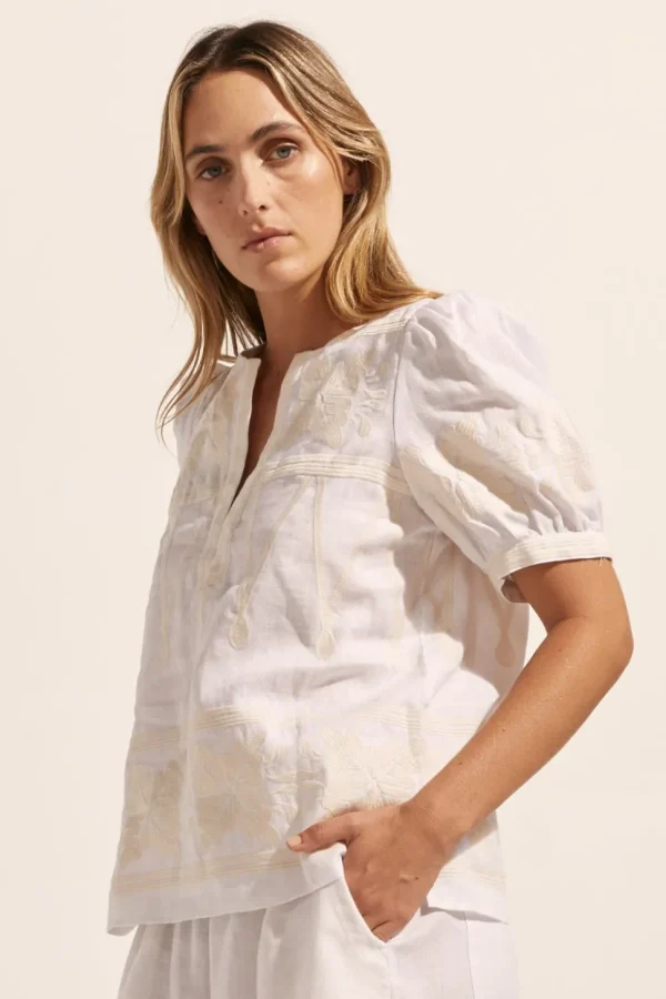 Flash Sale zoe kratzmann Venture Top-Porcelain Embroid